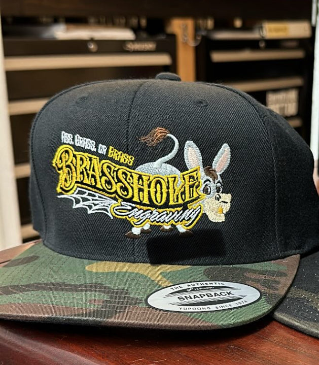 Embroidered SnapBack hat.