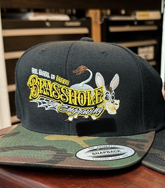 Embroidered SnapBack hat.